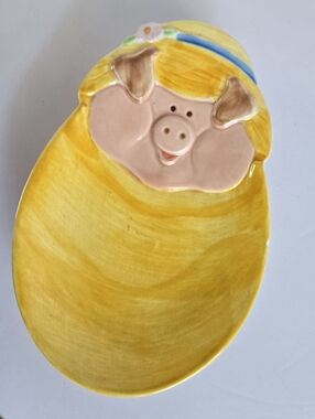 Pig Trinket Dish Vtg